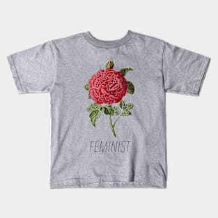 FEMINIST Red Rose Kids T-Shirt